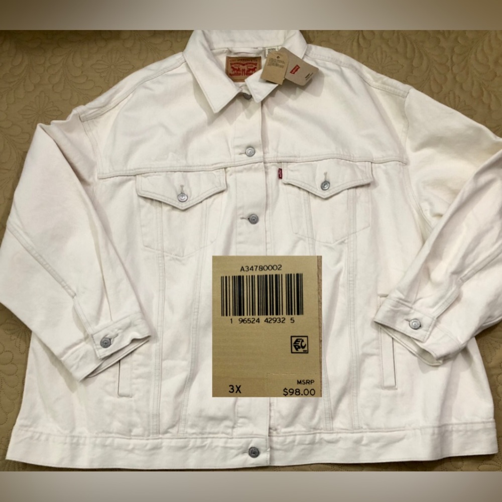 NEW..WOMEN 3X PLUS SIZE LEVI’s BAGGY TRUCKER JACKET(HEAVIER)